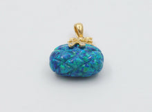 Load image into Gallery viewer, Cute Vintage 14K Synthetic Opal Diamond Purse Pendent
