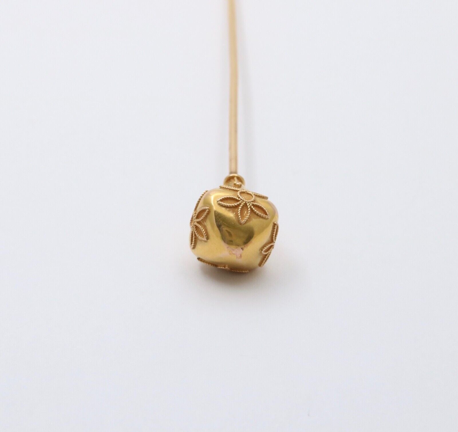 Etruscan Revival 14K Yellow Gold Stick Pin. Lapel Pin. Hat Pin.