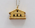 Vintage 14K Yellow Gold Opening House Pendant