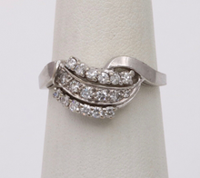 Load image into Gallery viewer, Vintage Diamond 14K White Gold Ring Band, statement ring
