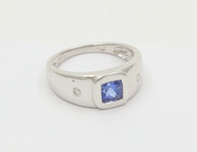 Load image into Gallery viewer, Vintage 14K White Gold Tanzanite Diamond Ring
