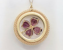 Load image into Gallery viewer, Beautiful Heart Cut Amethysts 14K Yellow Gold Pendant
