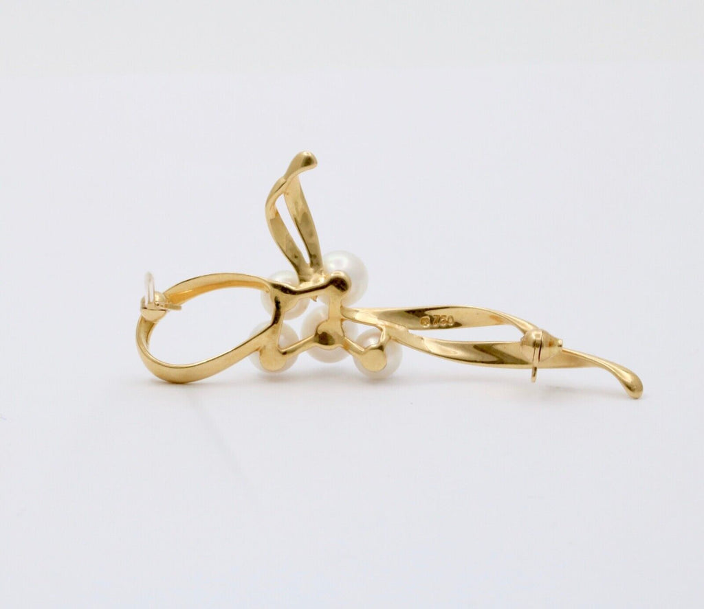 Vintage Mikimoto Cultured Pearl Bow Brooch, Pin
