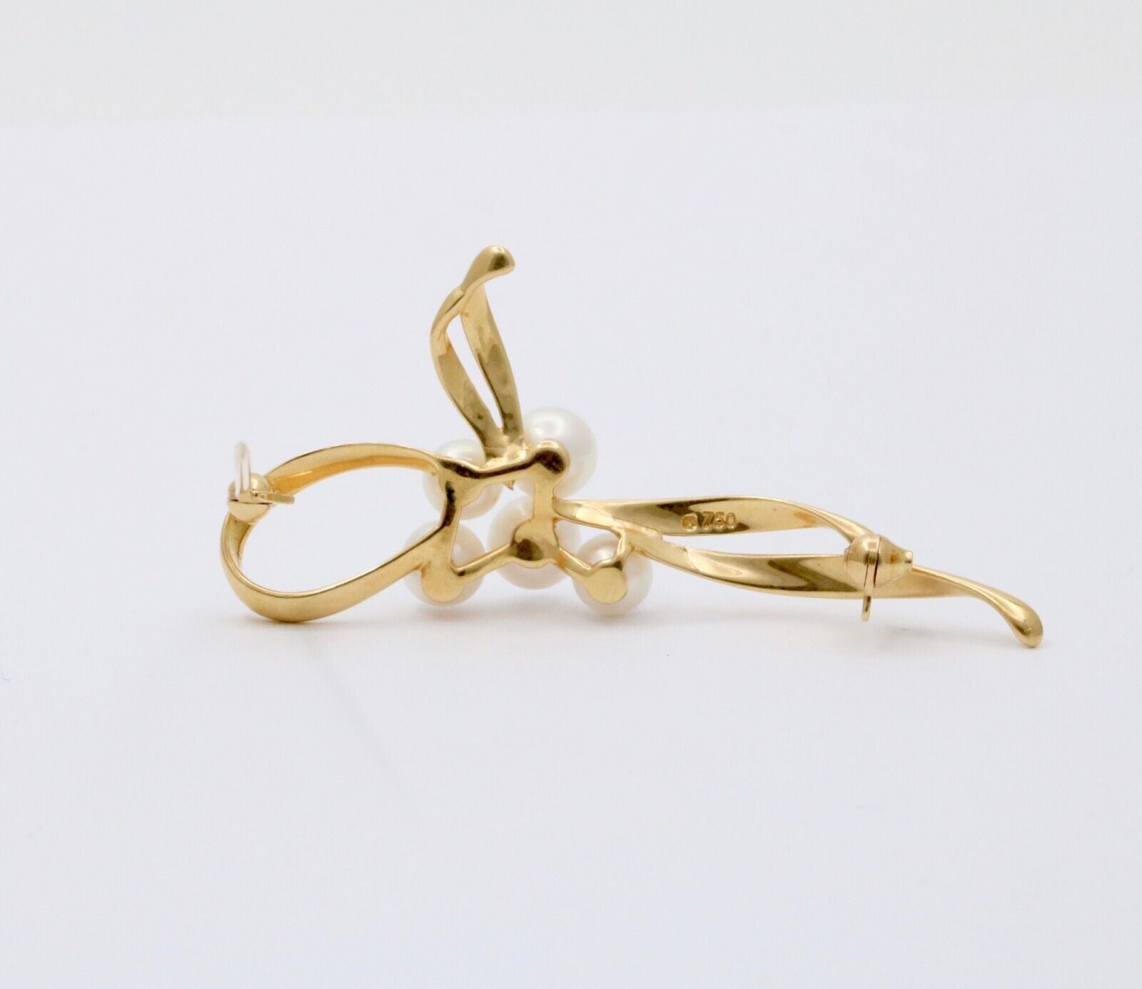 Vintage Mikimoto Cultured Pearl Bow Brooch, Pin
