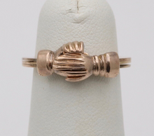 Load image into Gallery viewer, Vintage 14K Rose Gold Fede Gimmel Ring Band
