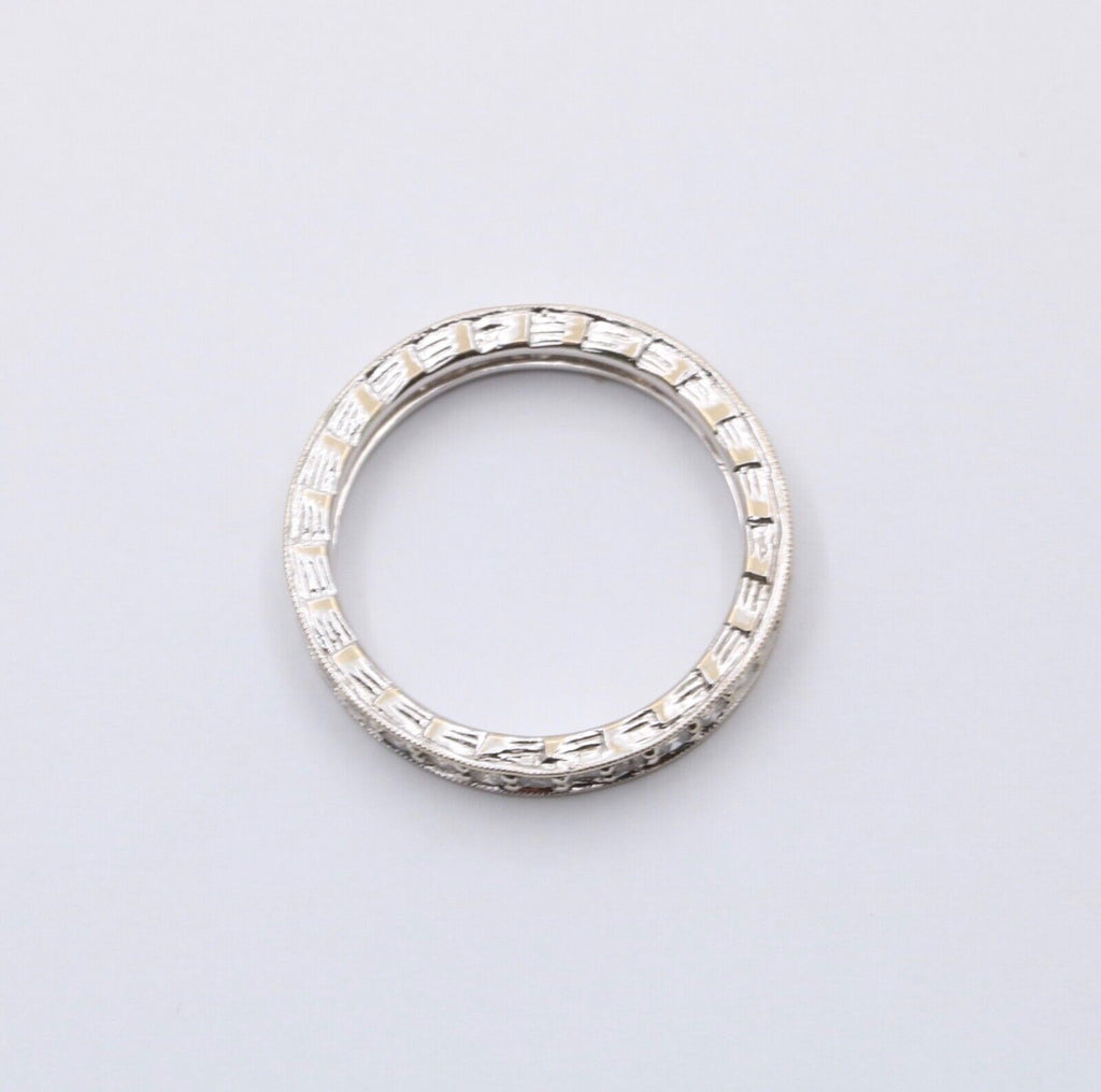Vintage Diamonds 18K White Gold Eternity Band Ring
