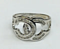 Vintage Ladies Chanel 14K White Gold Diamonds Ring