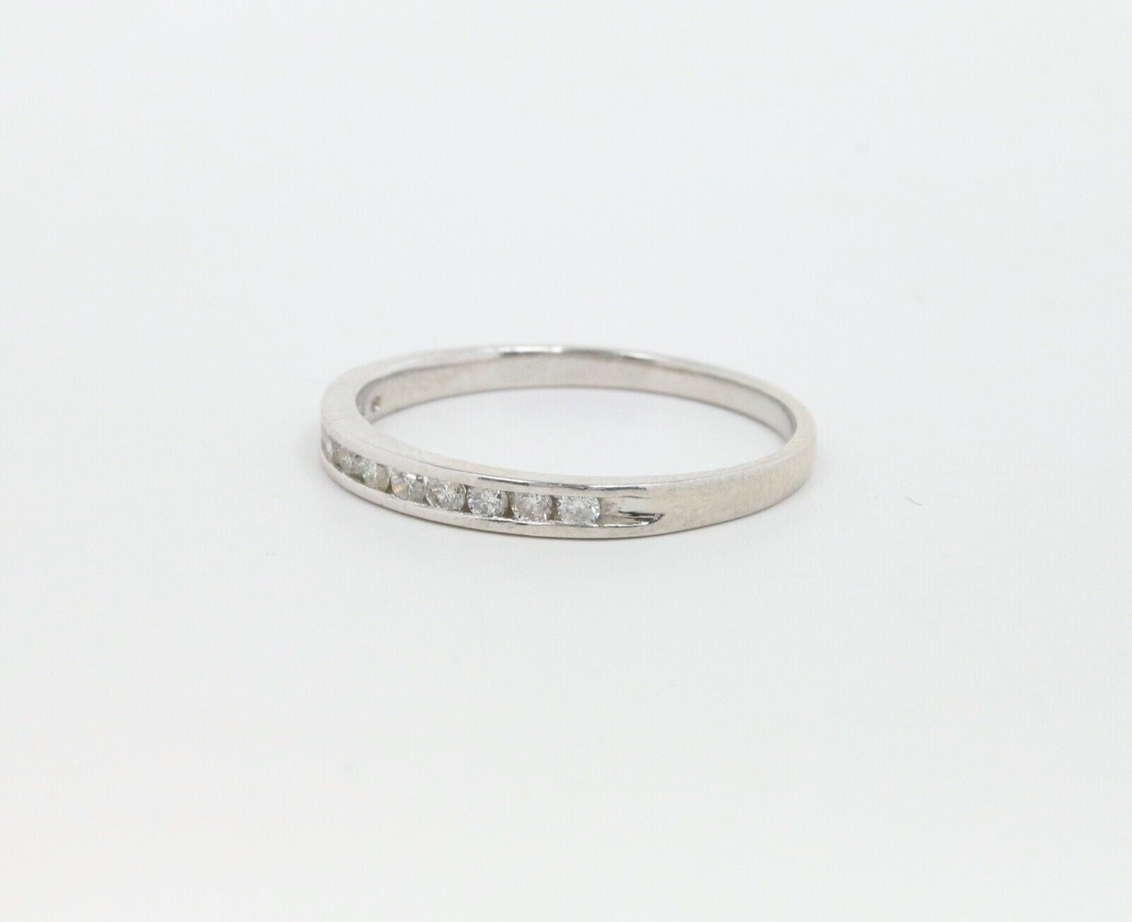 Vintage Ladies Stackable Diamonds Platinum Wedding Band Ring