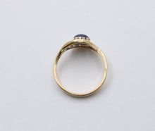 Load image into Gallery viewer, Vintage Sapphire Diamonds 14K White Yellow Gold Bypass Ring
