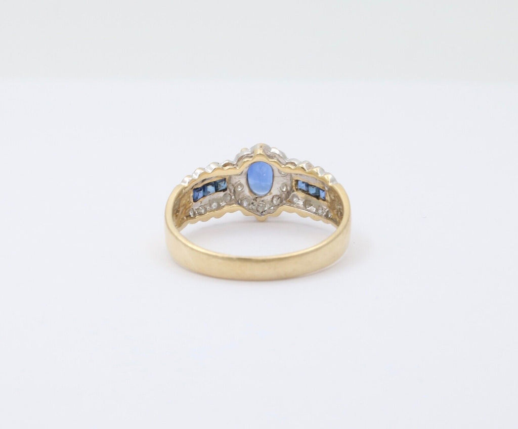 Vintage 14KYellow Gold Sapphire and Diamond Ring, Engagement Ring