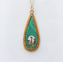 Load image into Gallery viewer, Vintage Micro Mosaic Malachite Pendant
