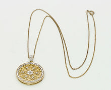 Load image into Gallery viewer, Art Deco 925 Sterling Silver Gold Dipped Pendant and Chain
