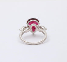 Load image into Gallery viewer, Gorgeous 18K White Gold Rubellite Tourmaline and Diamond Ring
