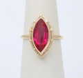 Vintage Art Deco Style 10K Yellow Gold Navette Ring