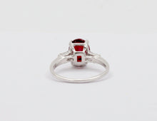 Load image into Gallery viewer, Vintage Platinum Cabochon Ruby Alternative Engagement Ring
