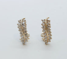 Load image into Gallery viewer, Vintage Leaf Diamonds 14K Yellow Gold Earrings
