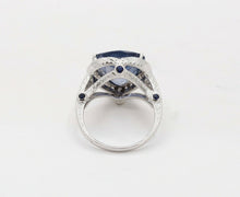 Load image into Gallery viewer, Vintage 18K White Gold Halo Setting Natural Heart Sapphire Diamond Alternative E
