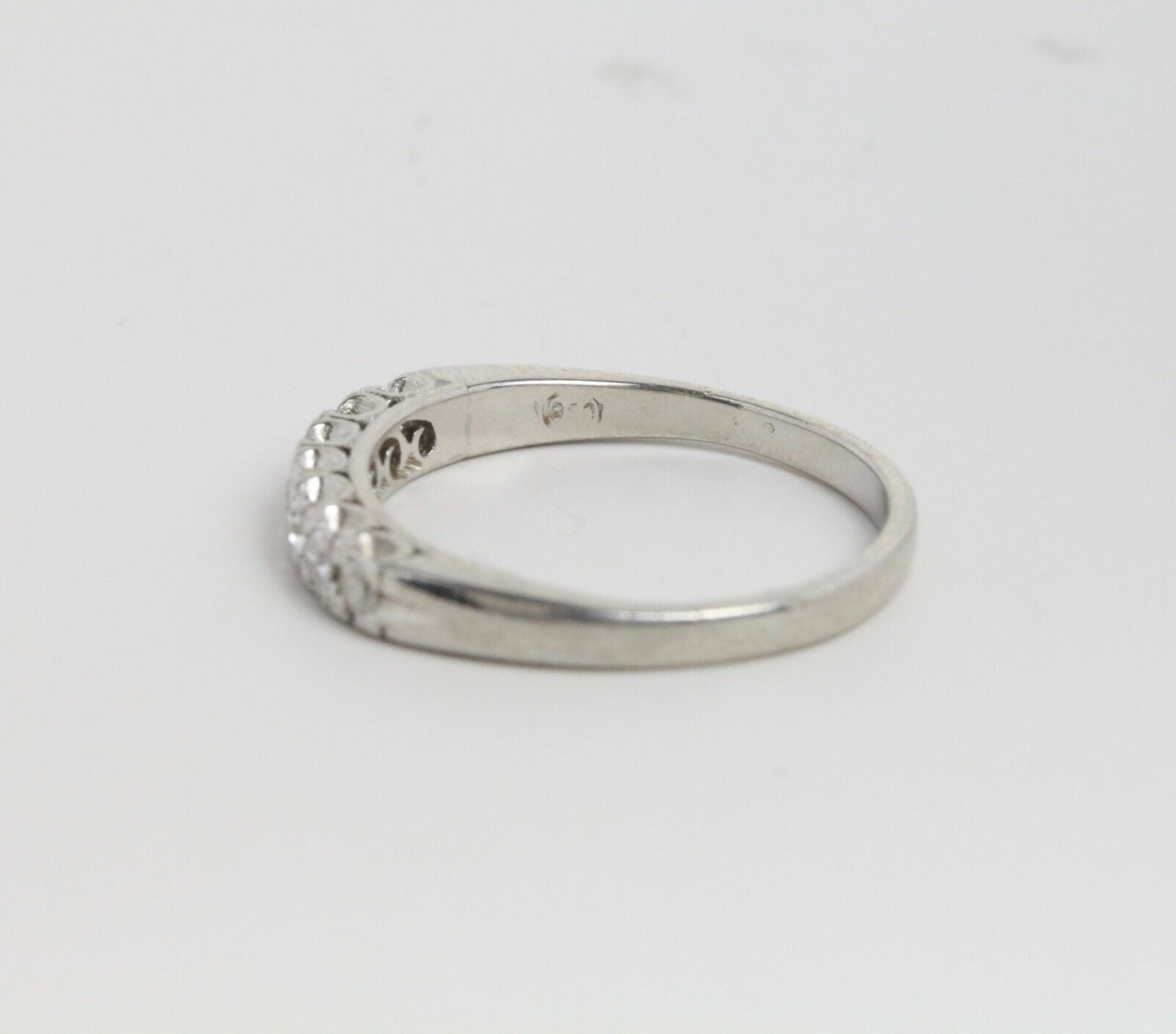 Vintage Platinum Diamond Wedding Band