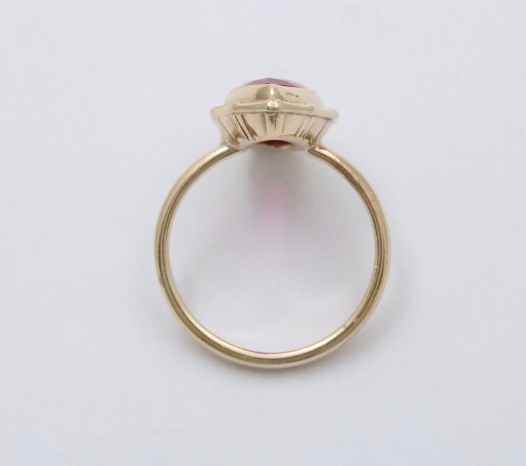Vintage Art Deco Style 10K Yellow Gold Navette Ring