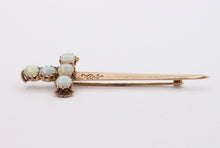 Load image into Gallery viewer, Victorian Edwardian Opals 14K Yellow Gold Broadsword Brooch Pin
