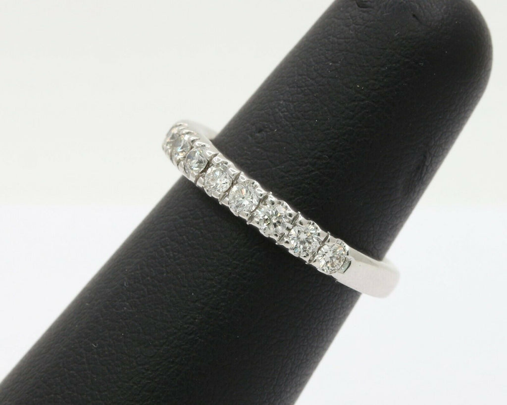 Vintage 14K White Gold Half Eternity Wedding Band