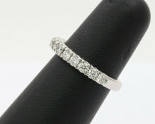 Load image into Gallery viewer, Vintage 14K White Gold Half Eternity Wedding Band
