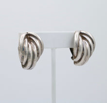 Load image into Gallery viewer, Vintage Mexico Sterling Silver Geometric Large Clip On Earrings
