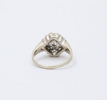 Load image into Gallery viewer, Vintage 14K White Gold Diamond Cluster Ring
