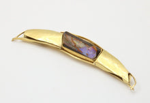 Load image into Gallery viewer, Vintage Japanese 18K Yellow Gold Artistic Abstract Boulder Opal Pendant Brooch.
