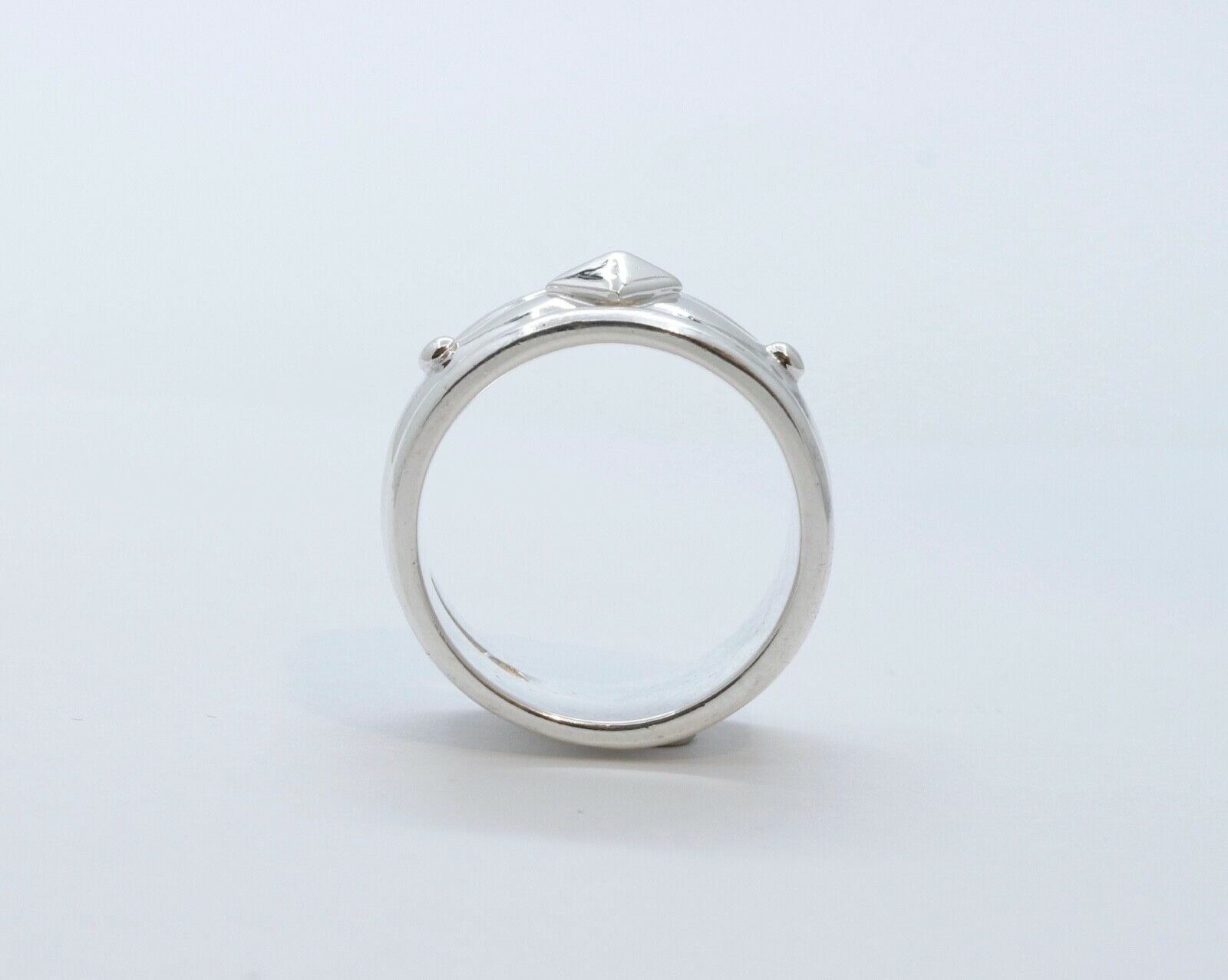 Vintage Pyramid Beads Ring Sterling Silver 925
