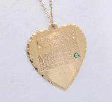 Load image into Gallery viewer, Vintage 14K Yellow Gold Aquamarine Heart Charm For March 26 Birthday Anniversary
