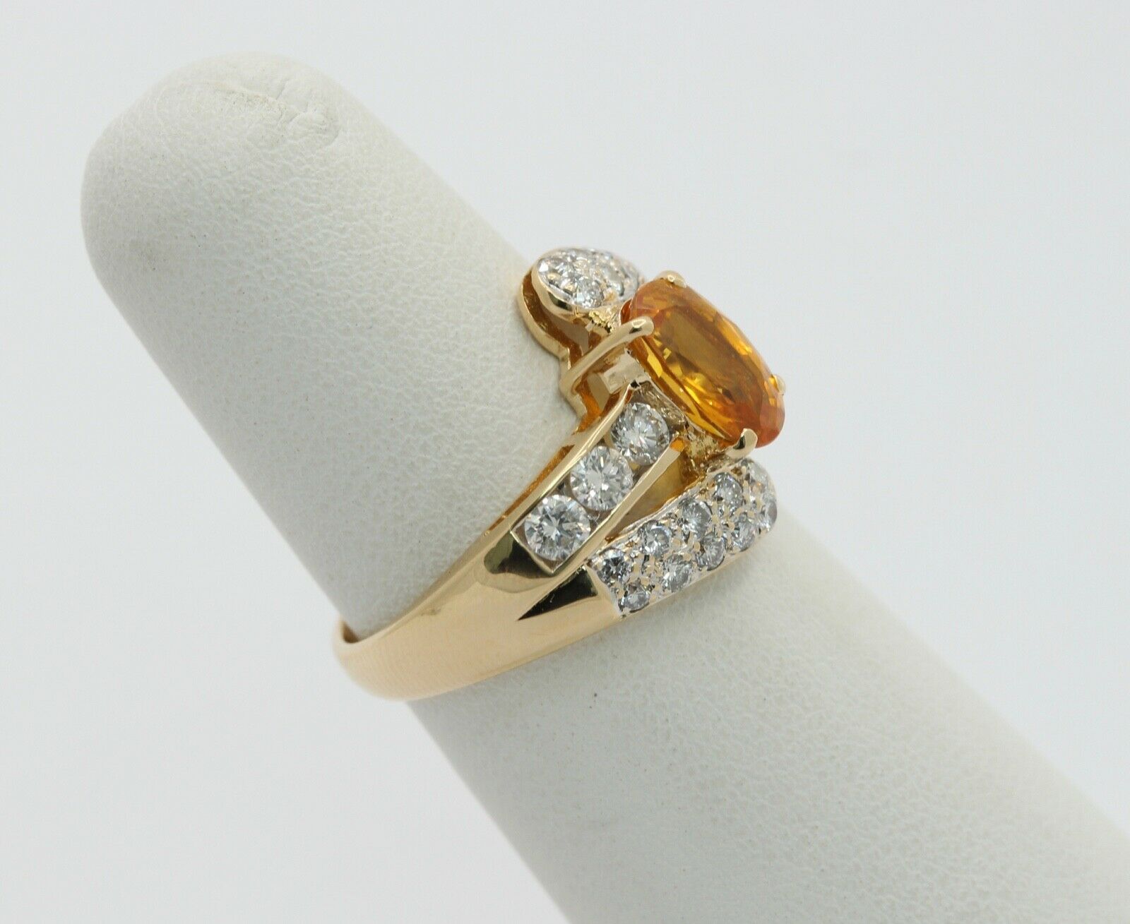 Yellow Sapphire Diamonds 18K Yellow Gold Bypass Ring