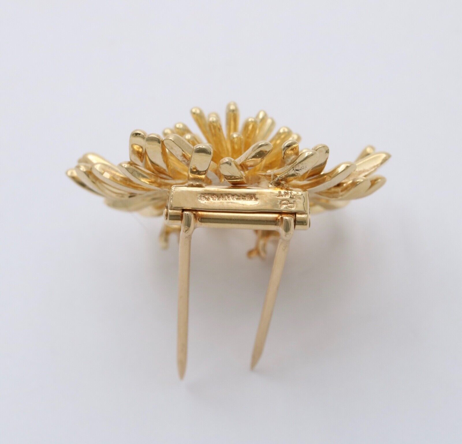 Vintage Tiffany and Co. 14K Yellow Gold Flower Brooch