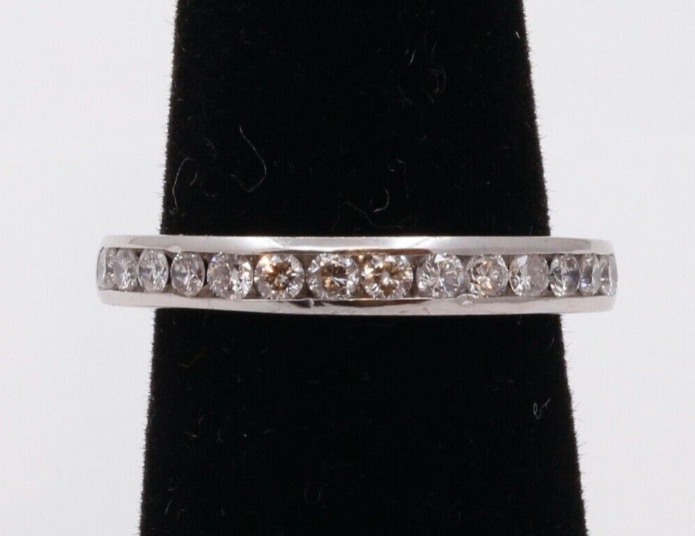 Vintage Ladies Diamonds Platinum Wedding Band Stacking Ring