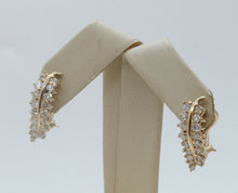 Load image into Gallery viewer, Vintage Leaf Diamonds 14K Yellow Gold Earrings
