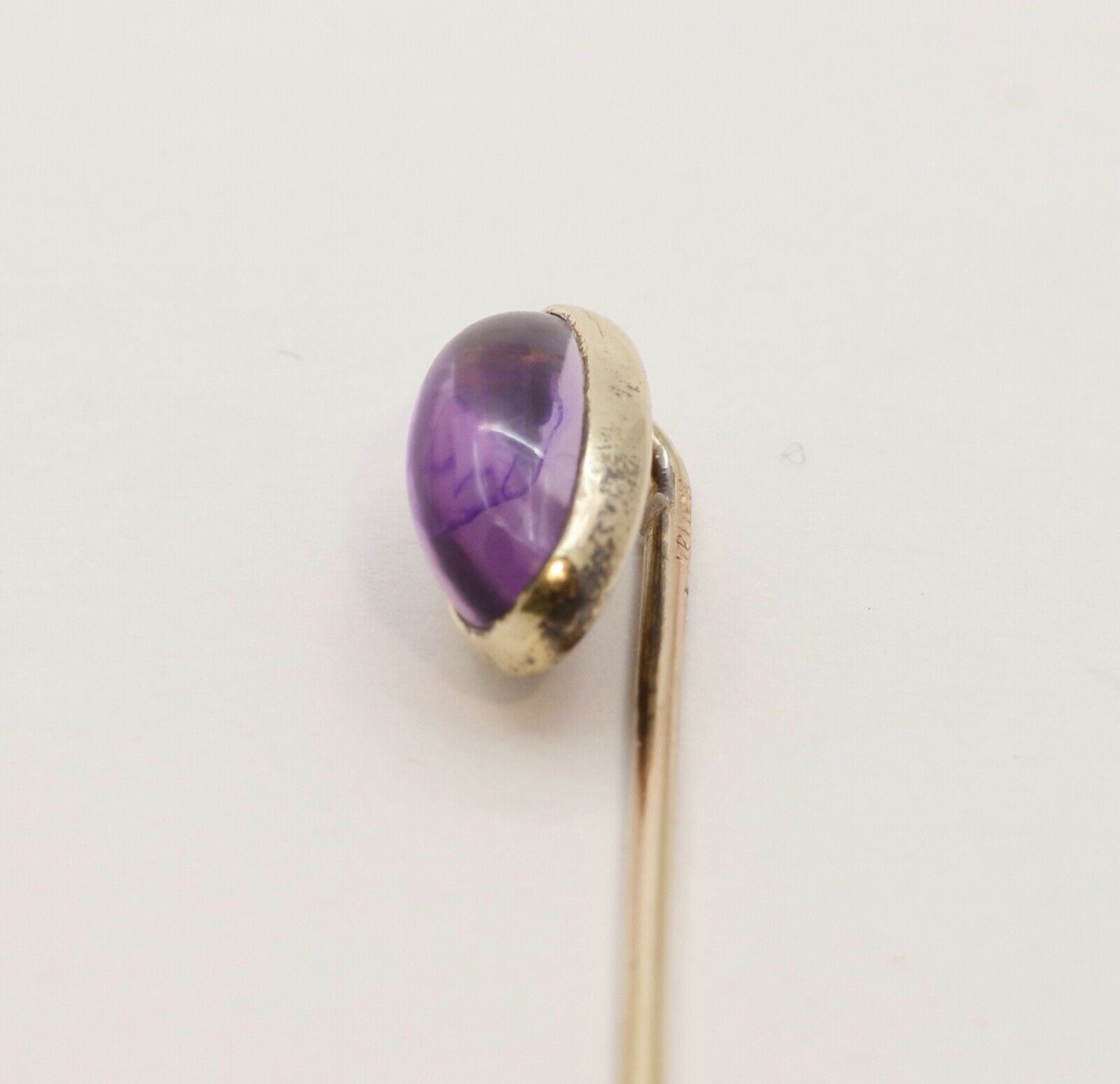 Victorian Amethyst 14K Yellow Gold Stick Pin