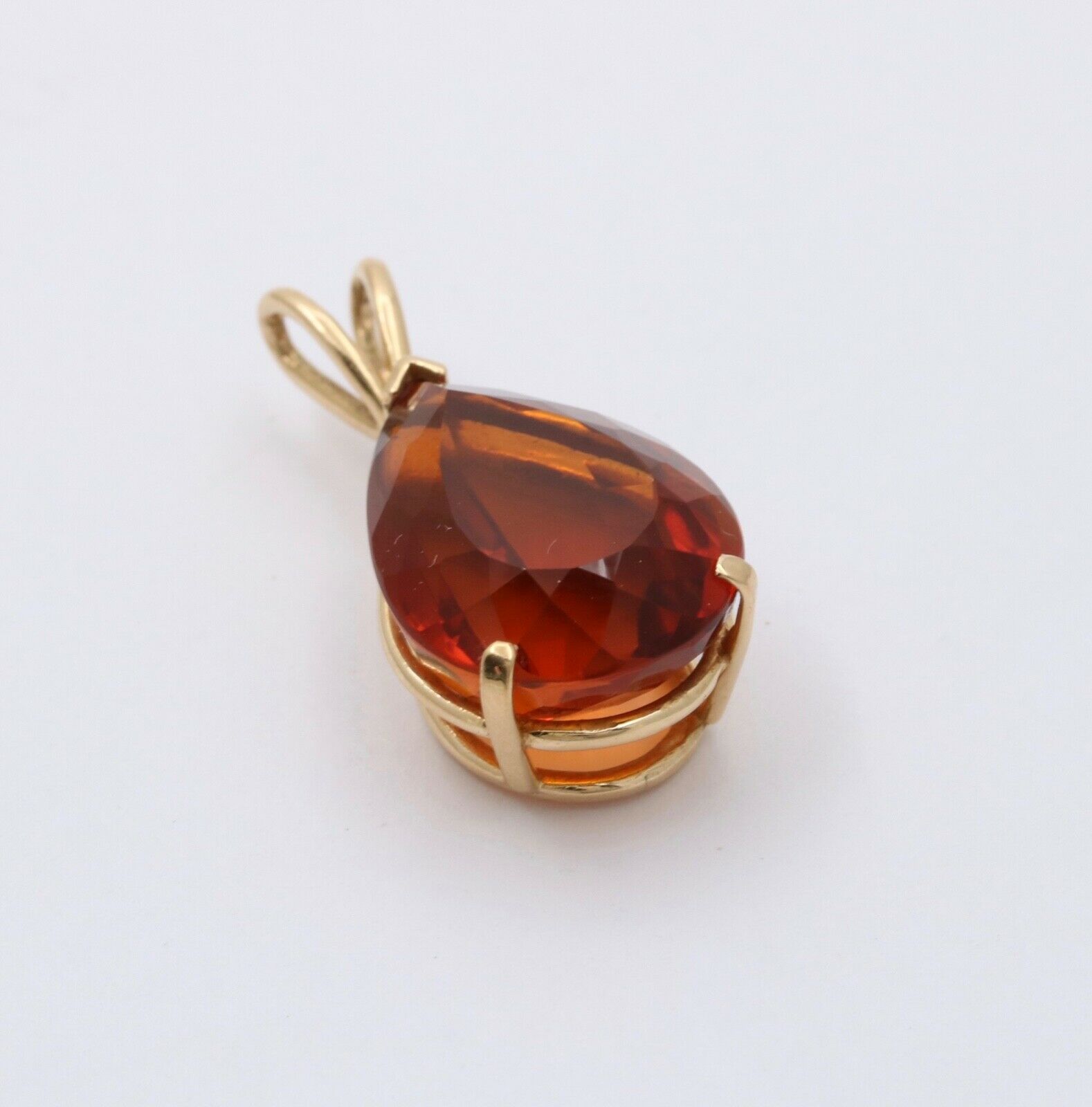 Vintage Madeira Citrine 14K Yellow Gold Pendant