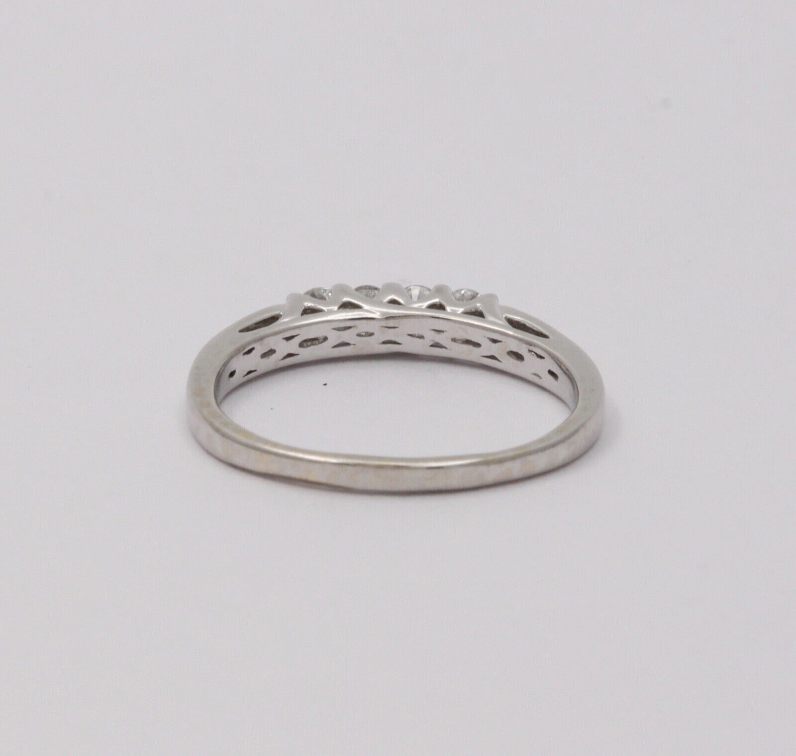 Classic Tolkowsky Diamond 14K White Gold Ring Band, Wedding Band.