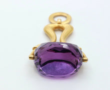 Load image into Gallery viewer, Beautiful Victorian FOB Amethyst 14K Yellow Gold Swivel Stone Pendant
