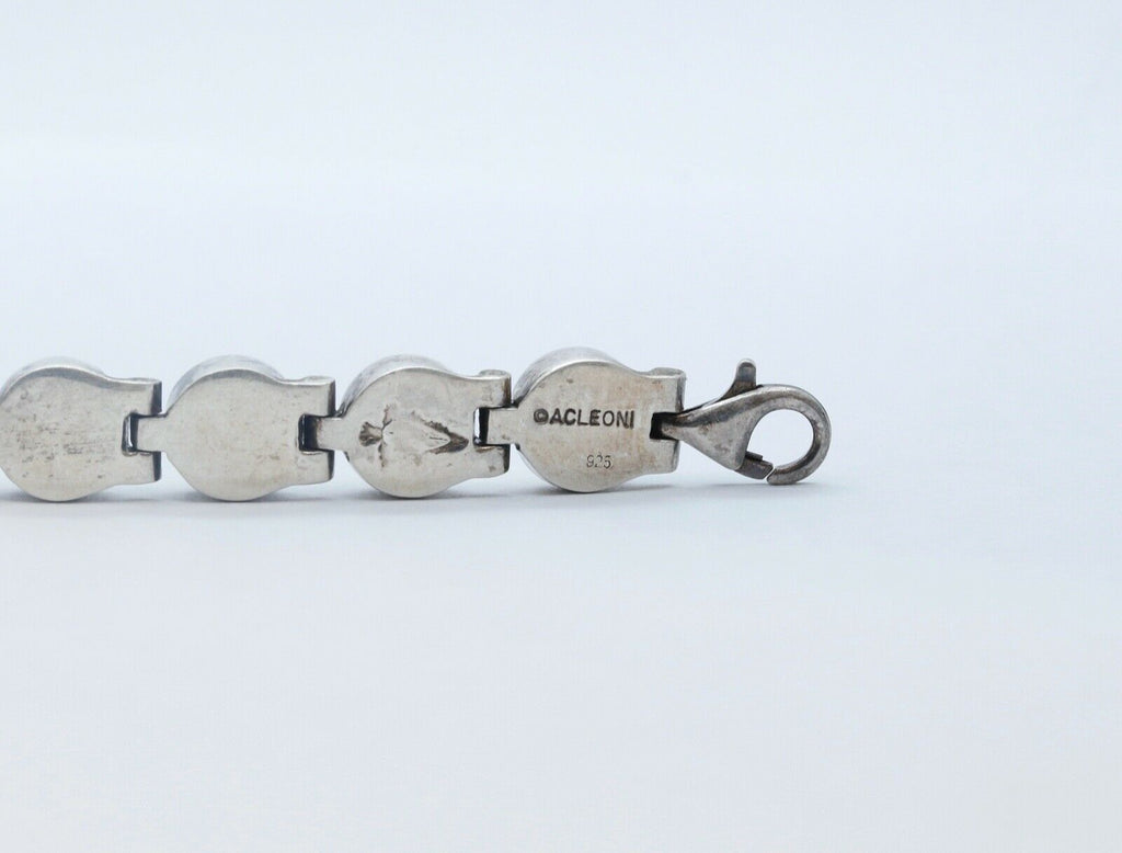 Vintage Aceloni Bracelet 925 Sterling Silver and Pearls