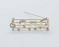 Music Lovers Brooch!! 14K Yellow Gold Diamonds Notes Movable Staff Pin Pendant