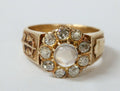 Important Historical Georgian Old Mine Diamonds Moonstone 18K Rose Gold Ring