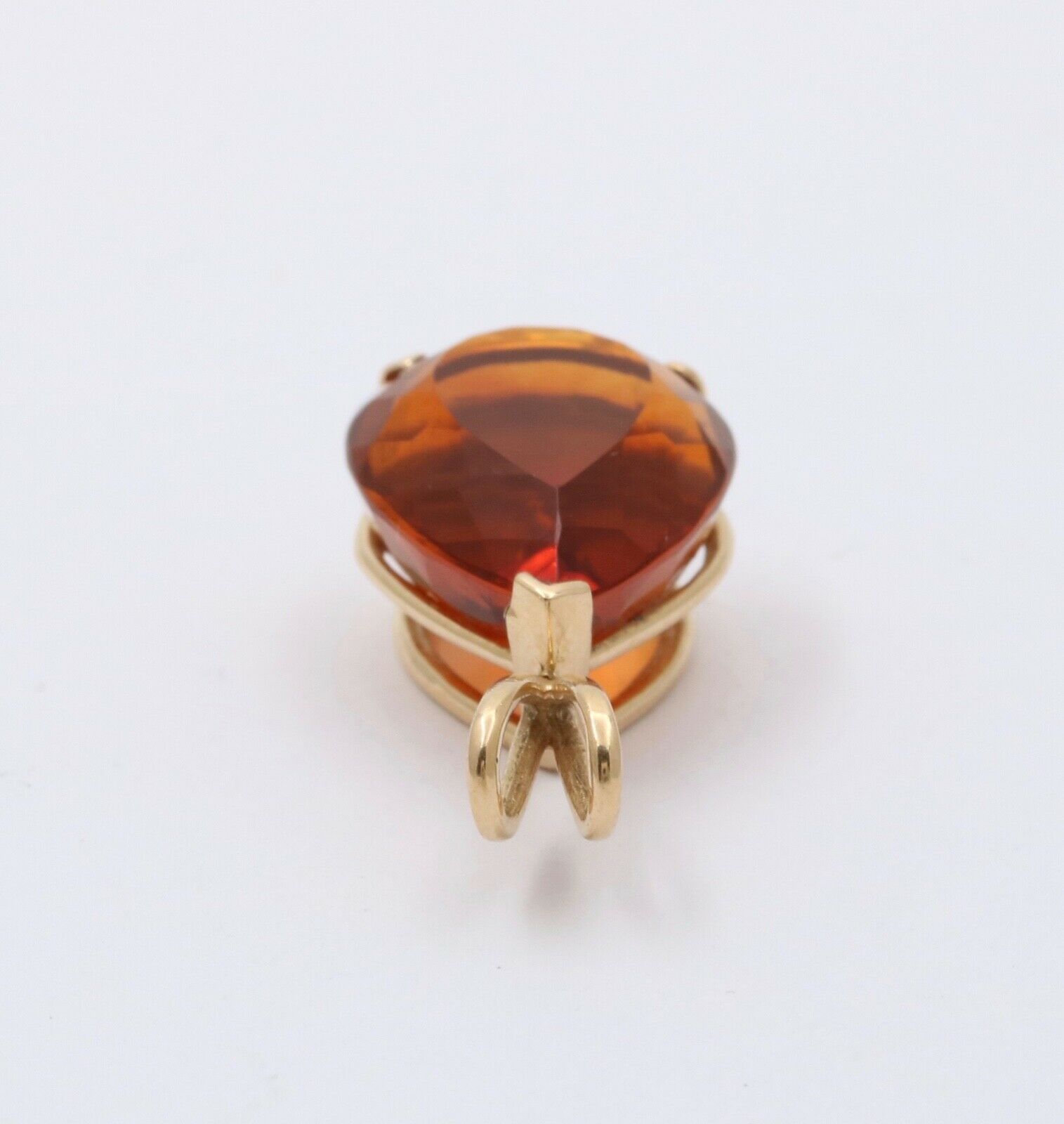 Vintage Madeira Citrine 14K Yellow Gold Pendant
