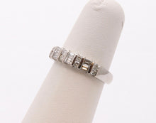 Load image into Gallery viewer, Vintage Ladies Diamonds Platinum Wedding Band Stackable Ring
