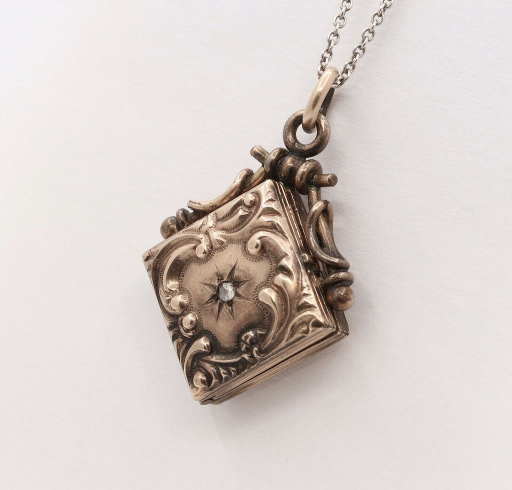 Victorian Locket Pendant Charm Gold Vermeil