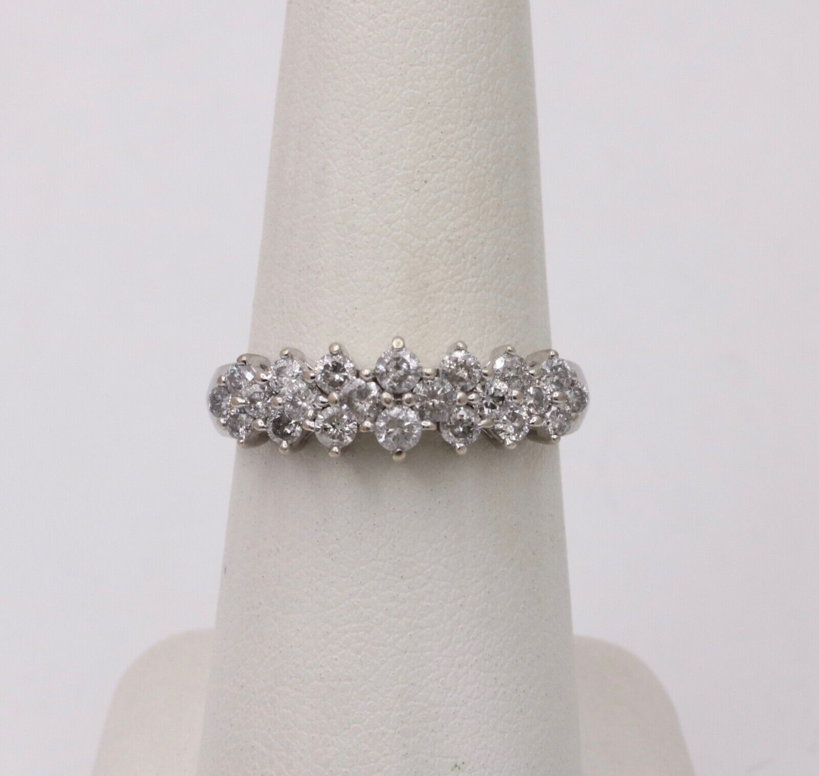 Vintage Diamonds 14K White Gold Wedding Band