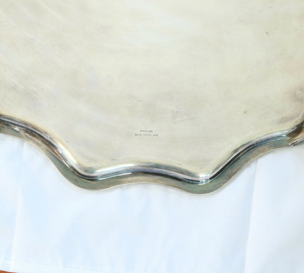 Tiffany and Co. English Sterling Silver 925 Scalloped Round Serving Tray