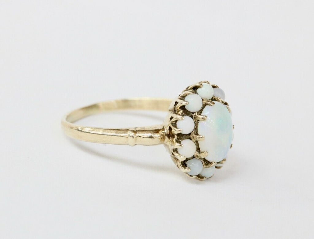 Late Victorian Australian Opal Floral Gold Ring