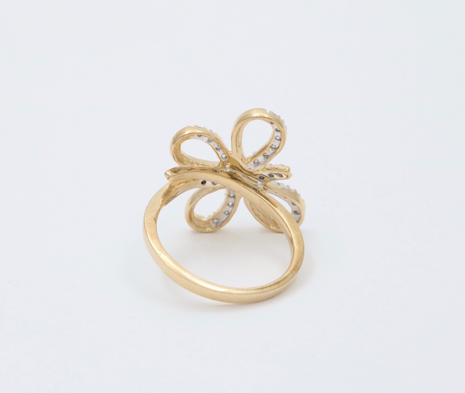 Vintage 14K Gold Diamond Butterfly Ring, Ring