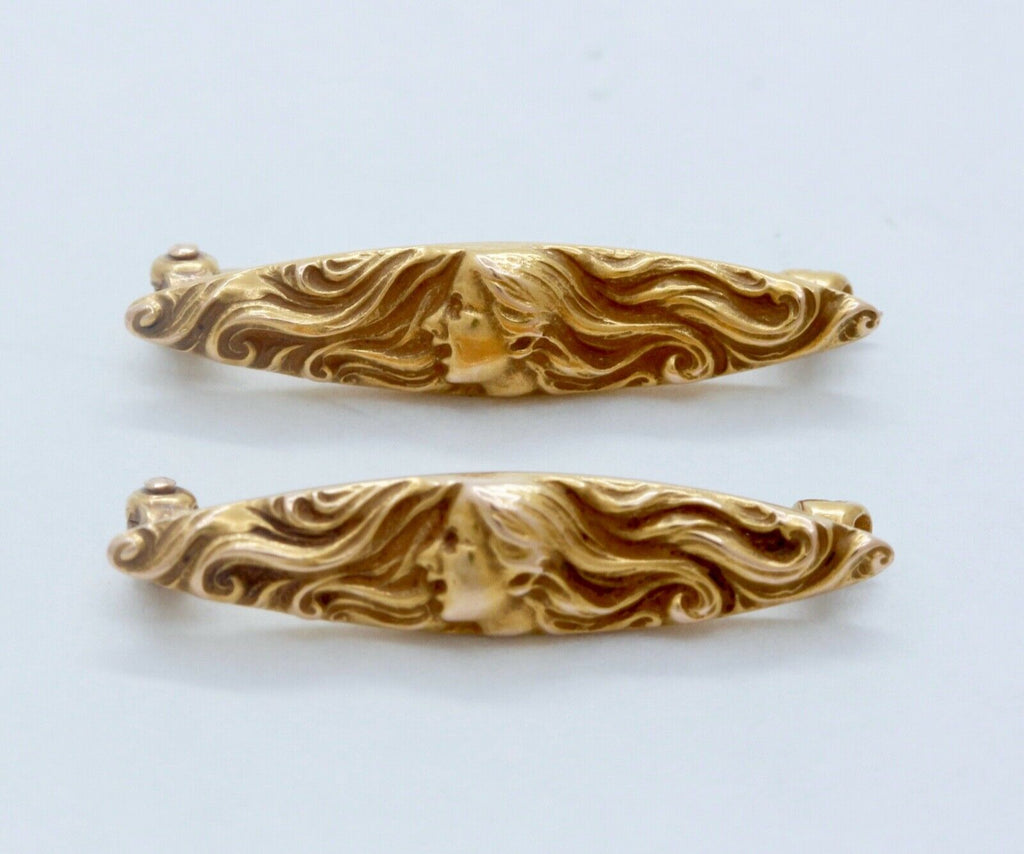 Art Nouveau 14K Yellow Gold Ladies Lingerie Pins Brooches George Krementz & Co